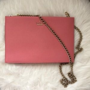 Kate Spade Sima- coral evening bag with gold chain
